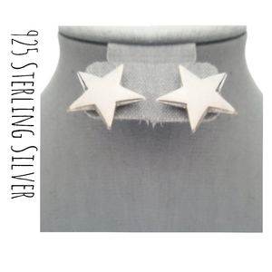Silver Star Stars Earrings 925 Sterling Silver